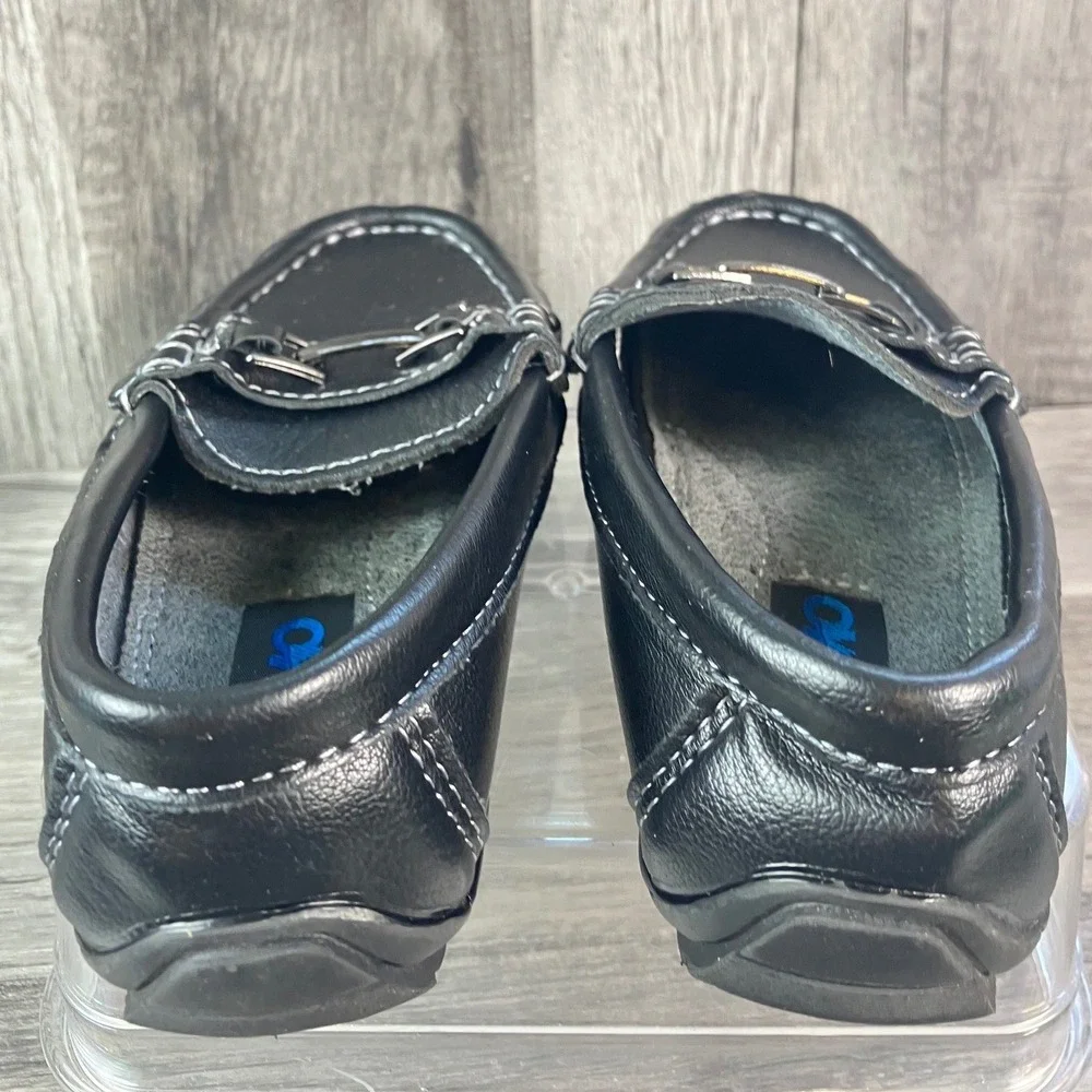 Josmo Boys Black Faux Leather Bit Loafer Slip On Dress Shoes Size 9 Toddler